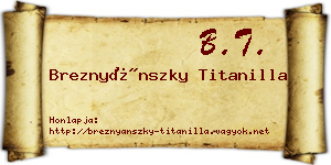 Breznyánszky Titanilla névjegykártya